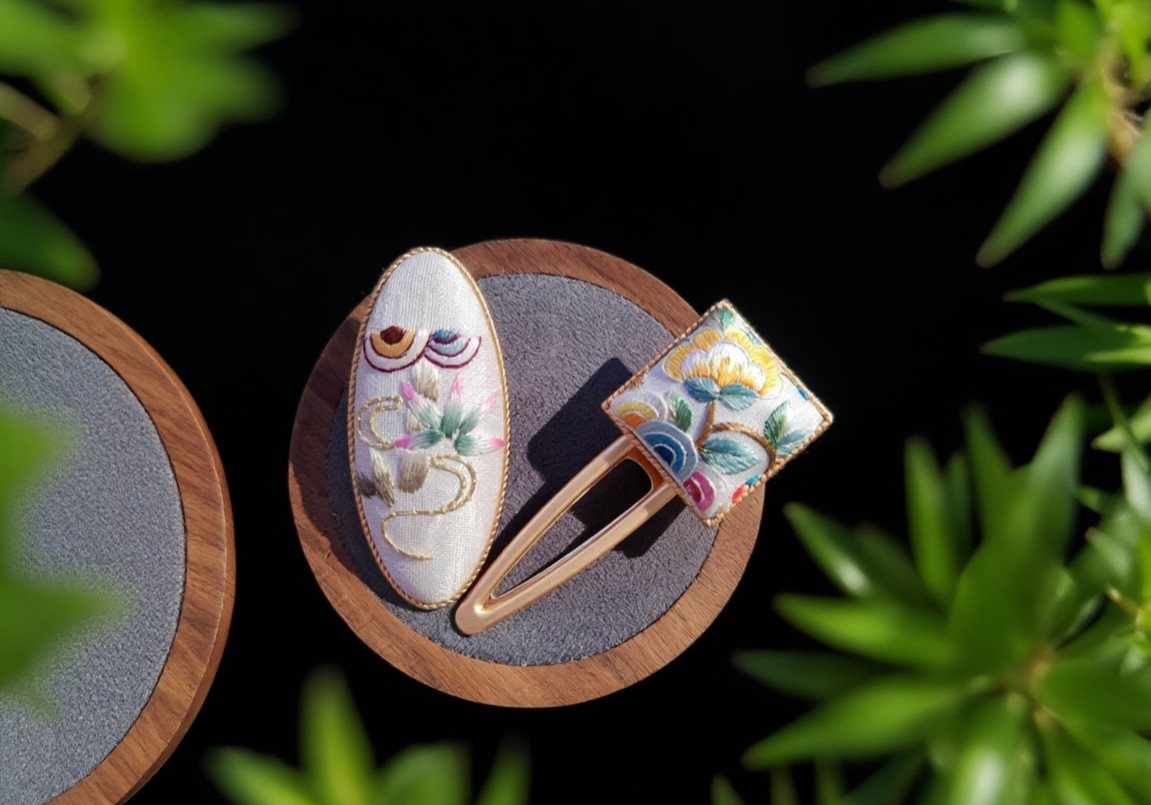 花鳥刺繡髮飾